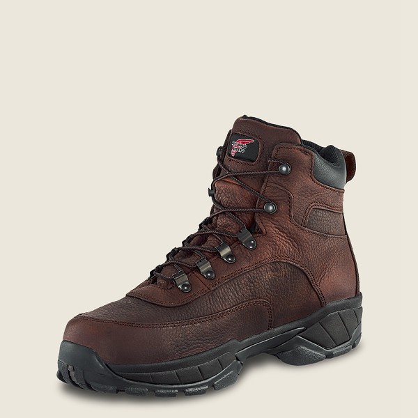 Red Wing Mens Hiking Boots - Truhiker - 6-inch Waterproof Soft Toe - Dark Brown - IMW698235